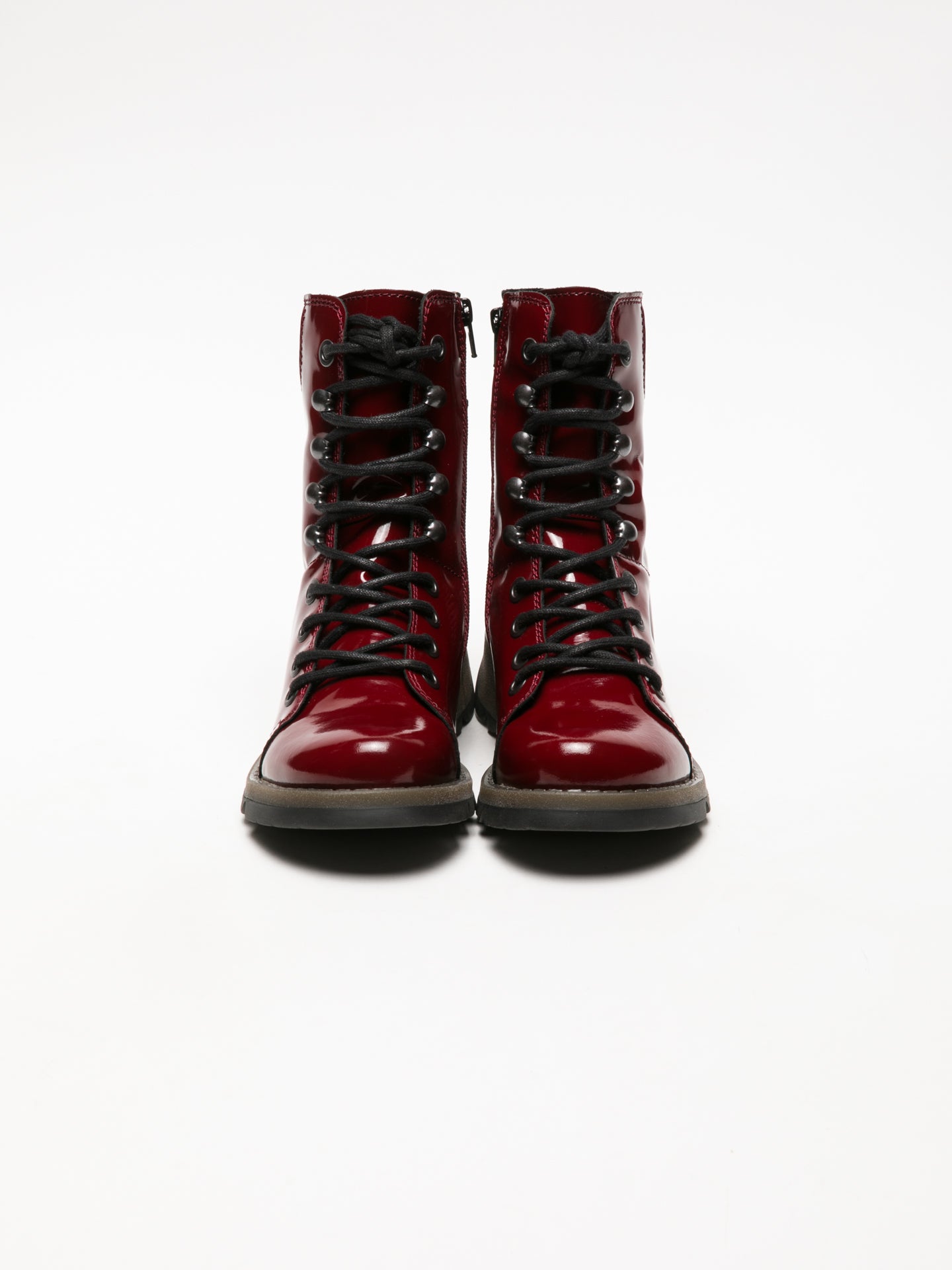 Fly London DarkRed Lace-up Ankle Boots